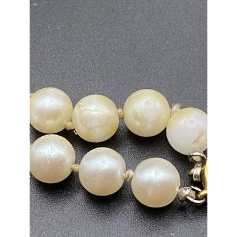 VTG Carolee Double Strand Faux Pearl Necklace 16" Knotted Glass 8mm Beads LOOK - Picture 8 of 16